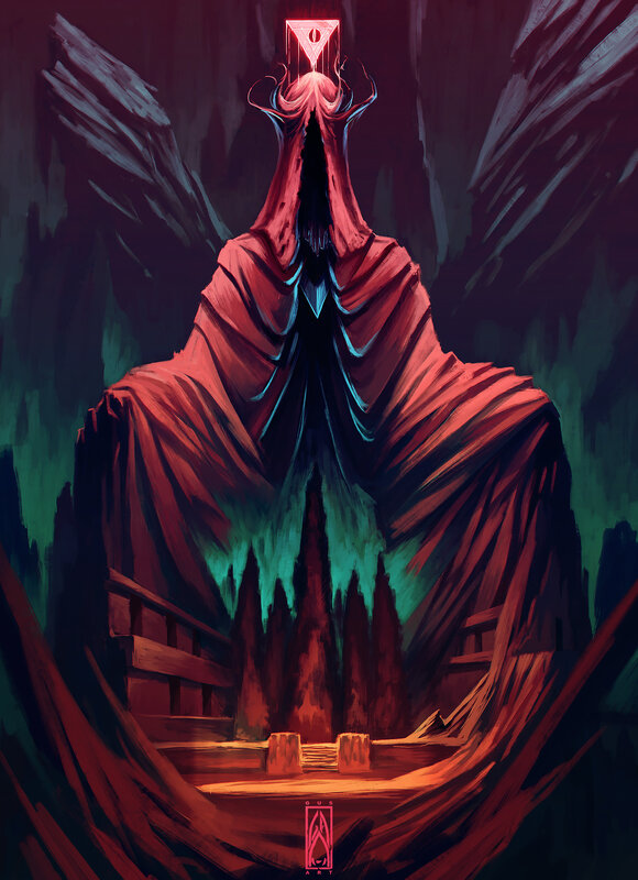 Robed Figure with Glowing Symbol