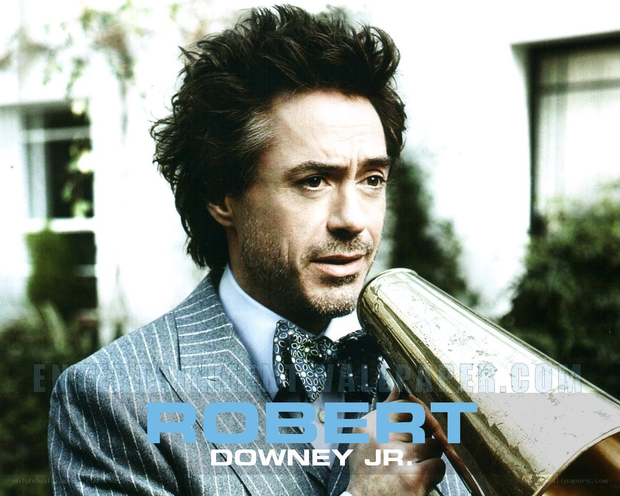 Robert Downey Jr. with trumpet