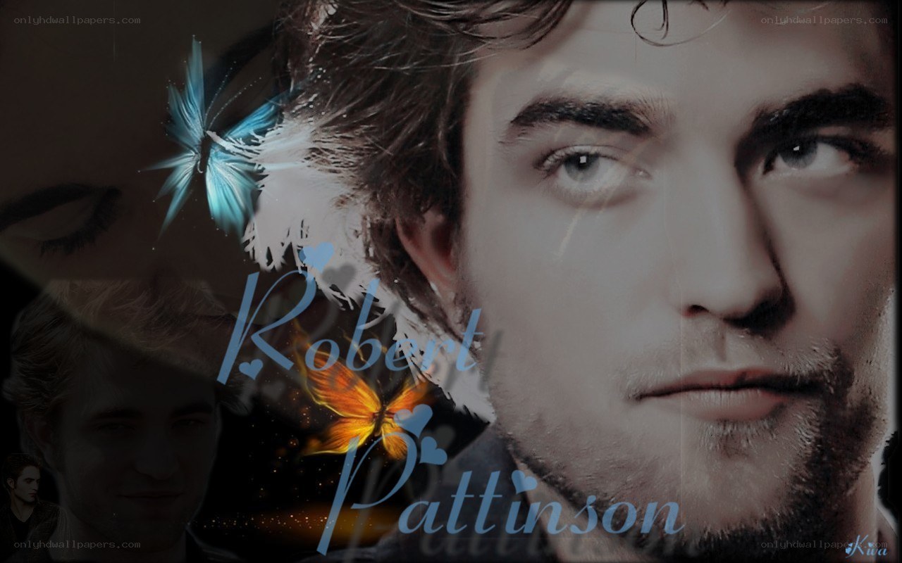 Robert Pattinson portrait with butterflies