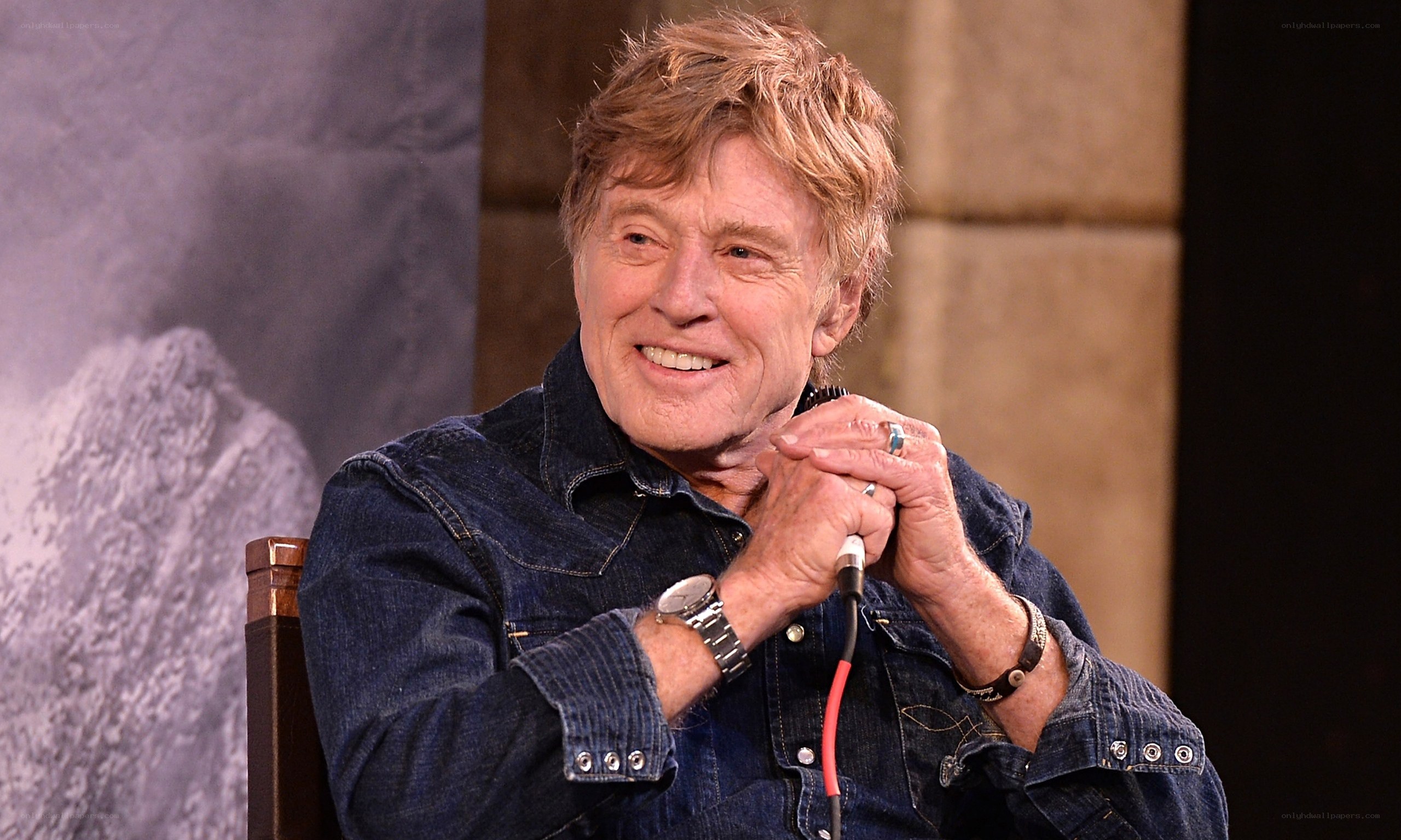 Robert Redford speaking at event