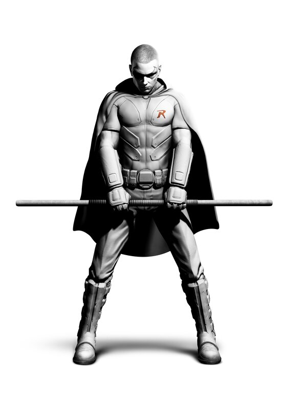 Robin character with staff