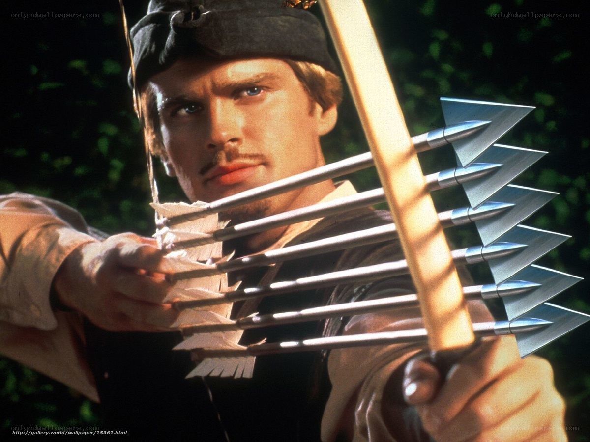 Robin Hood aiming bow