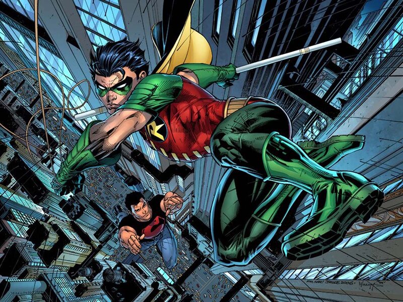 Robin in action over Gotham