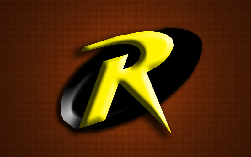 Robin logo on brown background
