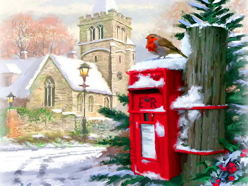 Robin on Red Mailbox