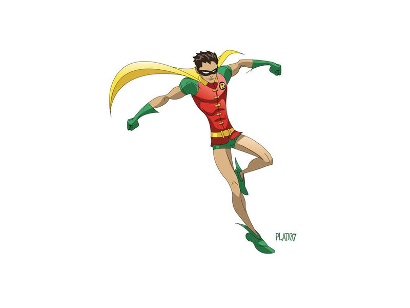 Robin Superhero Character — Red