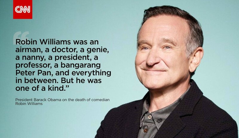 Robin Williams Portrait — Blue