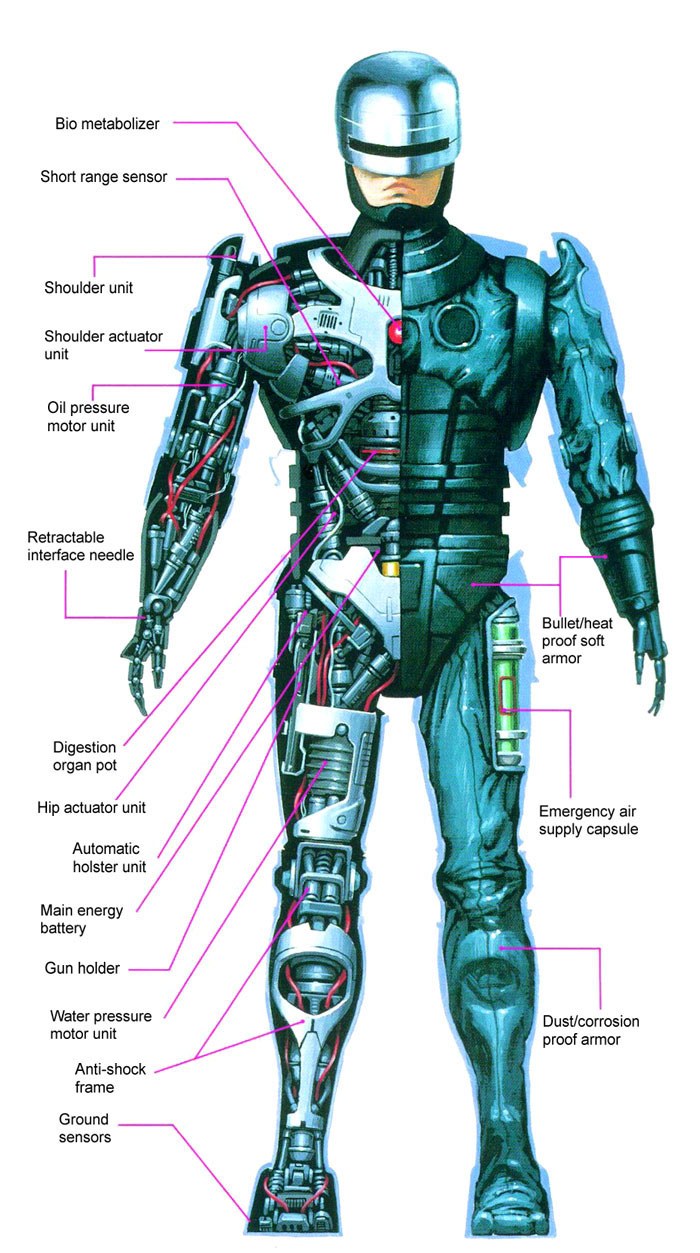 RoboCop anatomy diagram