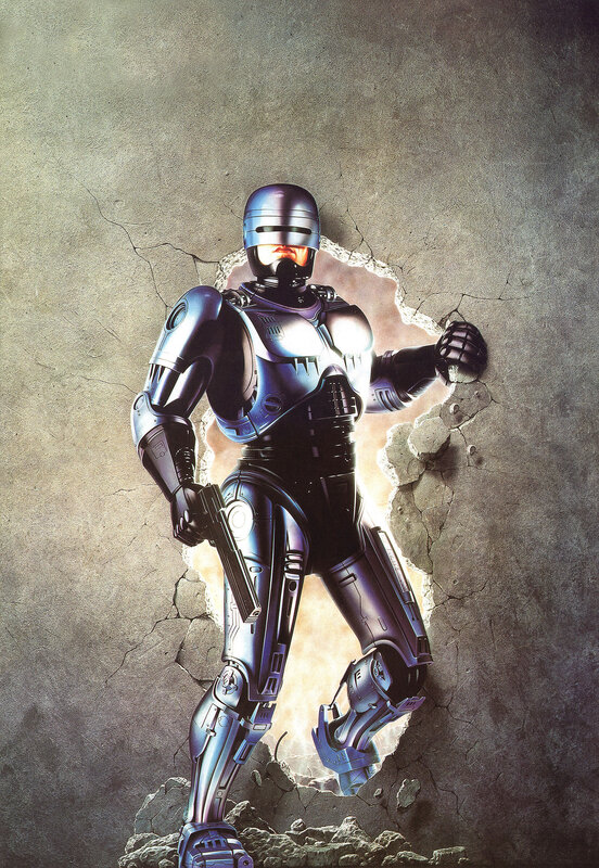 RoboCop breaking through wall