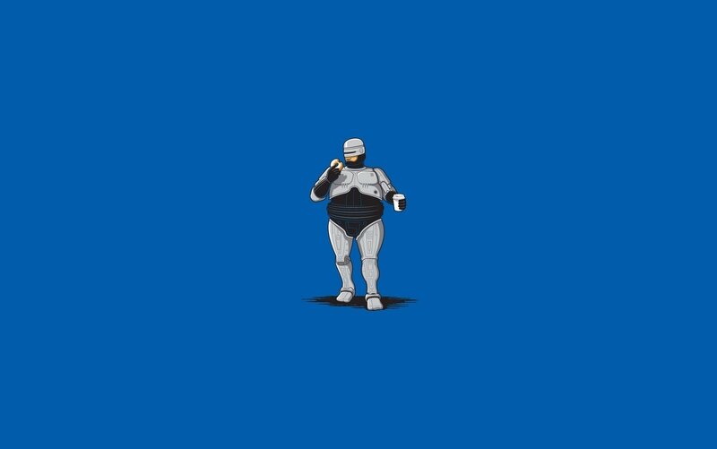 RoboCop eating donut