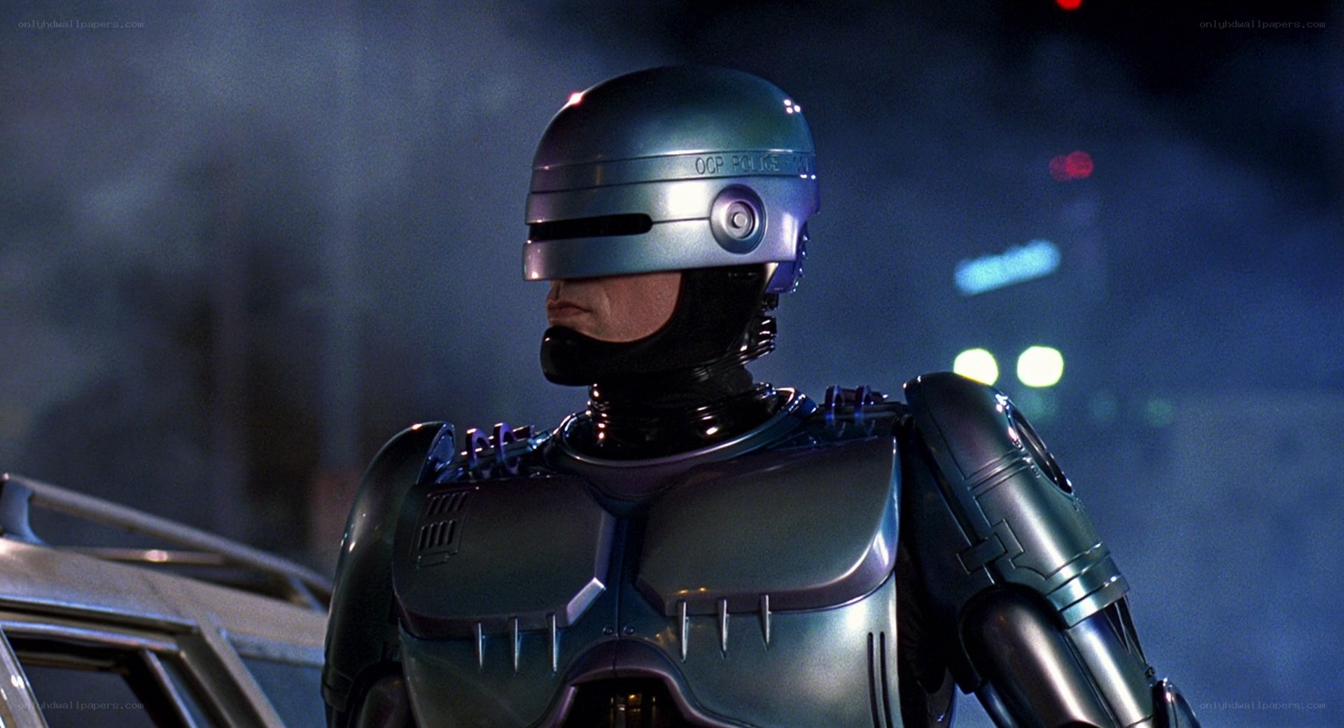 RoboCop in a dark city