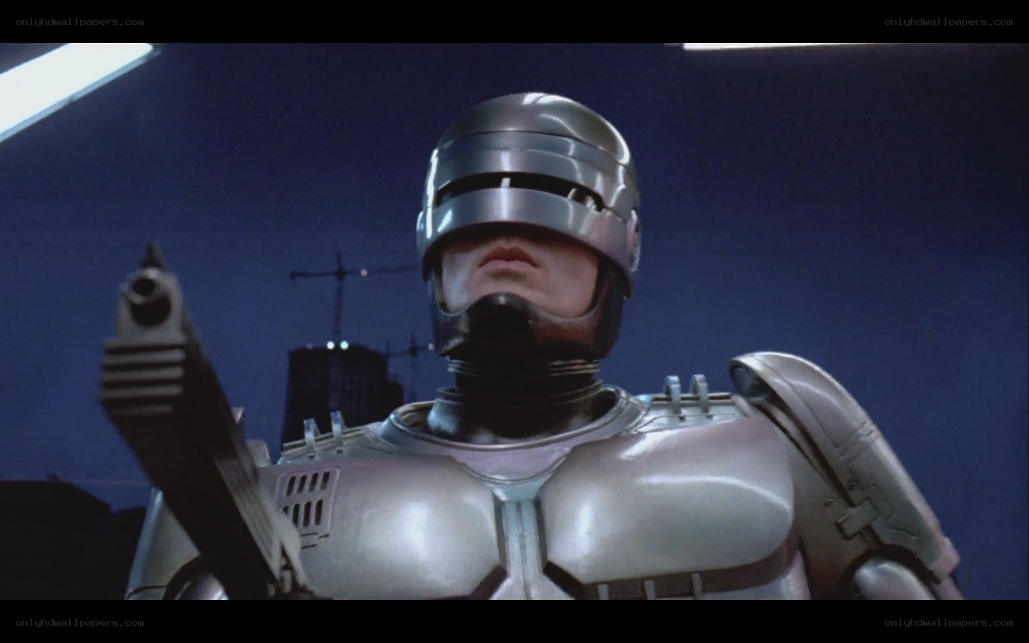 RoboCop in a dark room