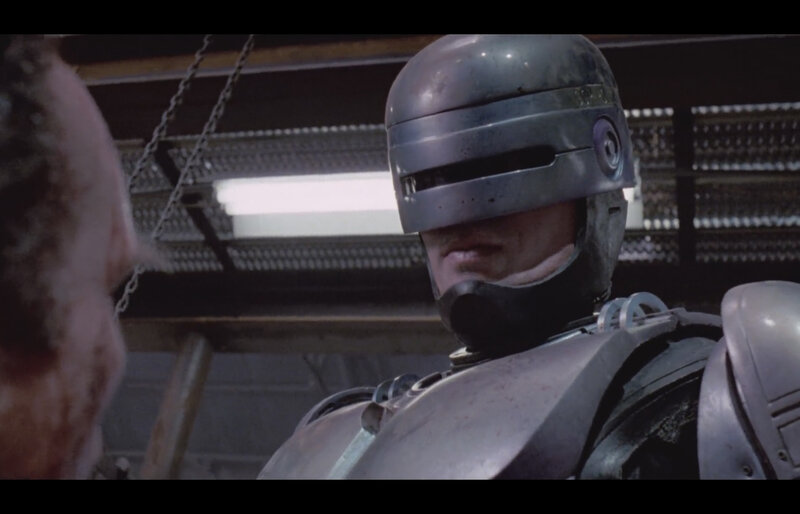 RoboCop in a warehouse