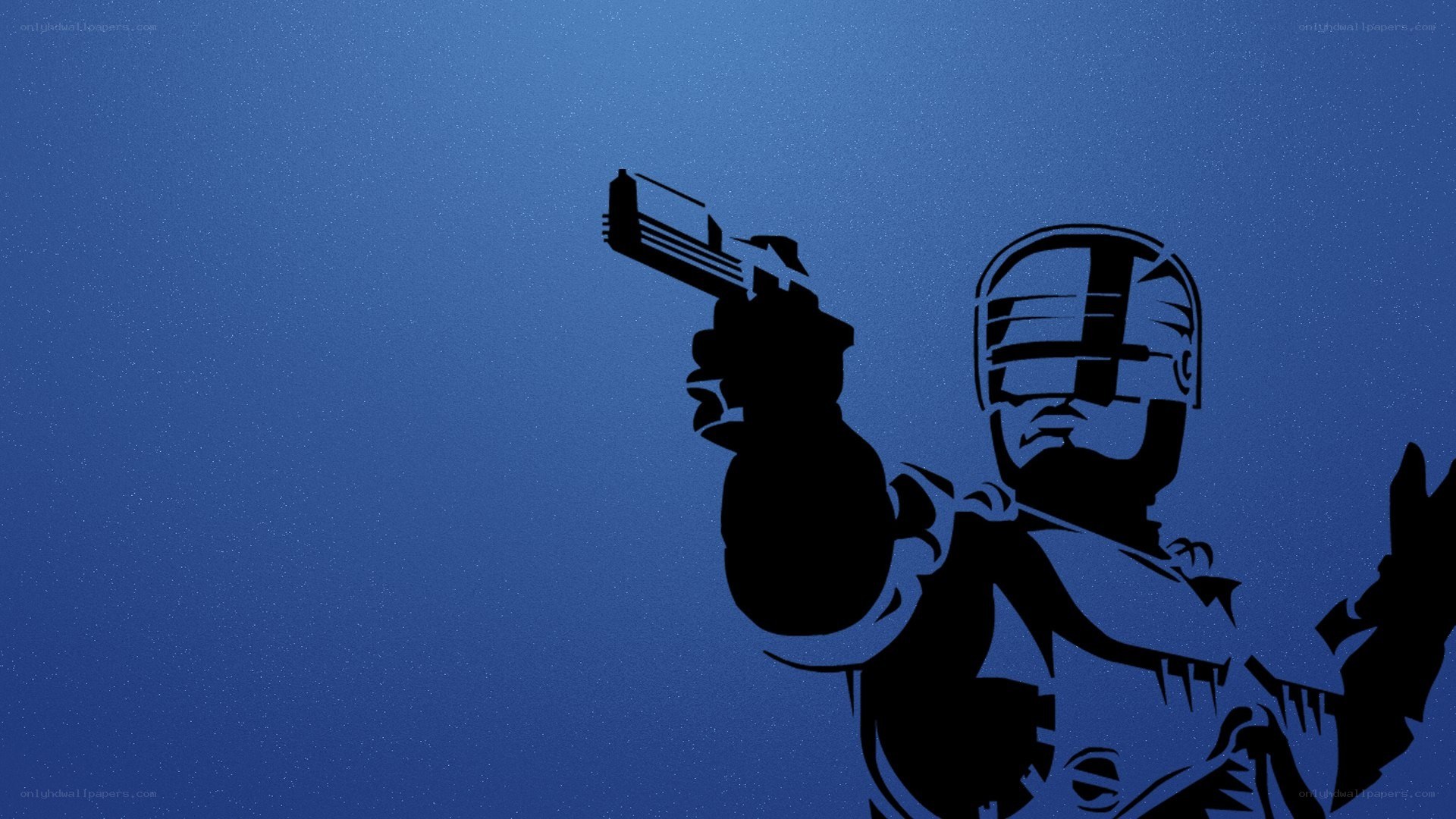 RoboCop silhouette with gun