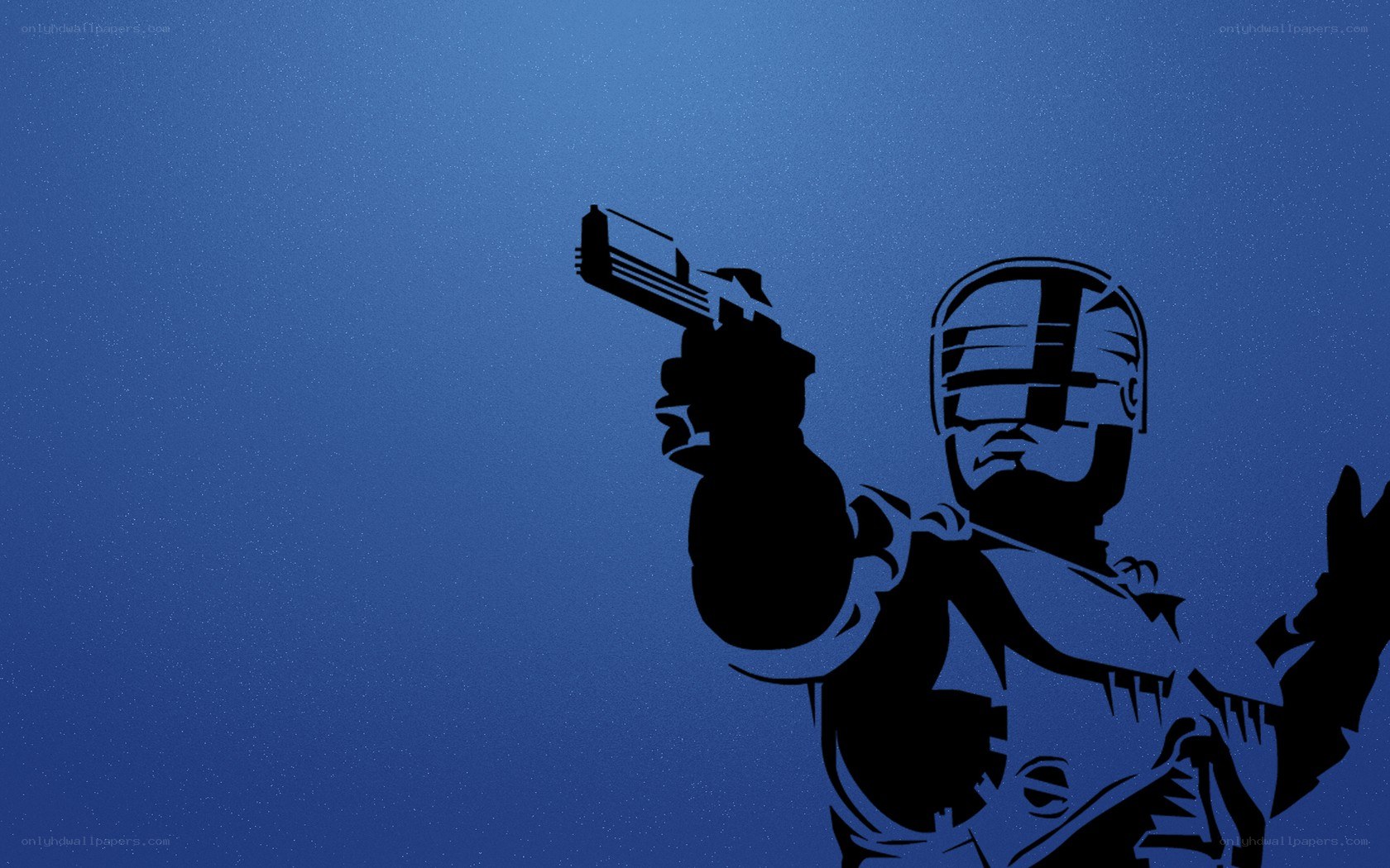 RoboCop silhouette with gun