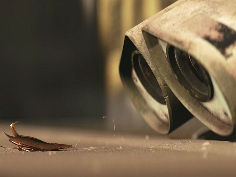 robot and cockroach on floor