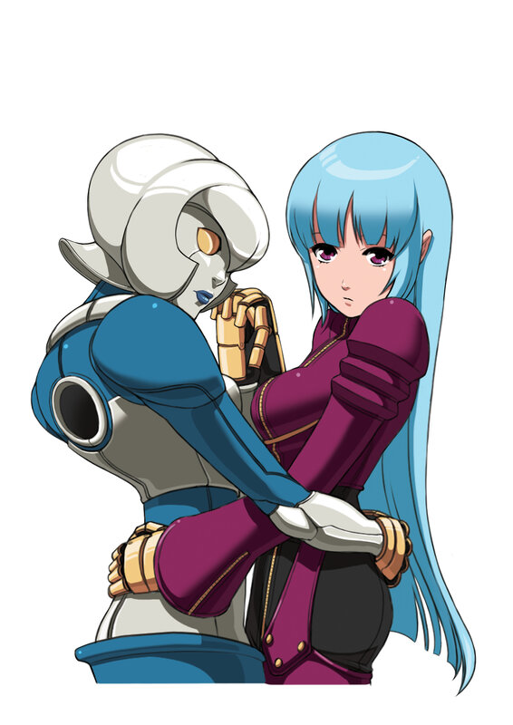 robot and girl hugging