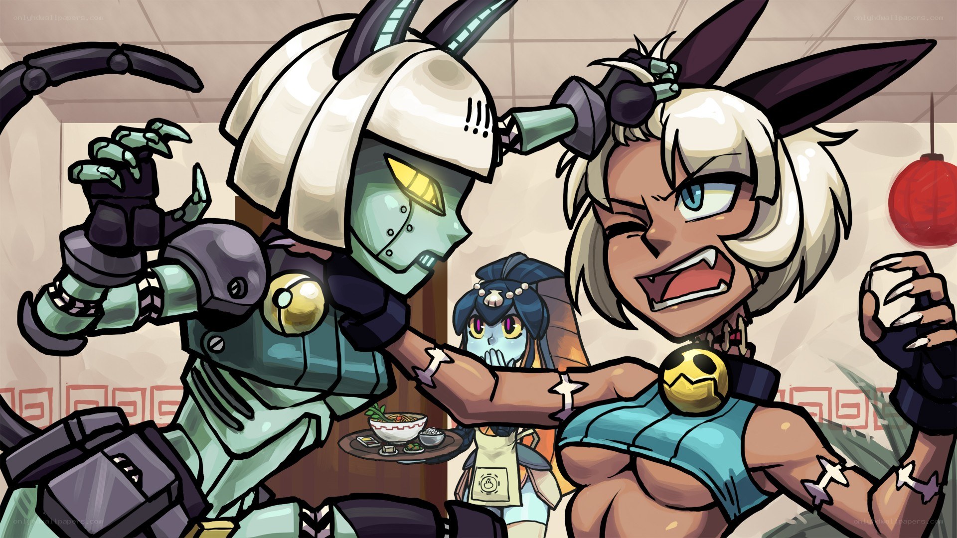 robot and warrior in a fight