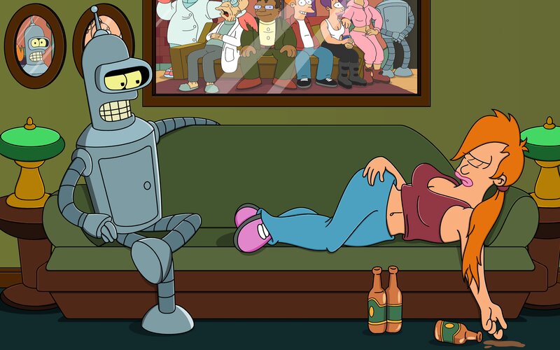 Robot and Woman on Couch