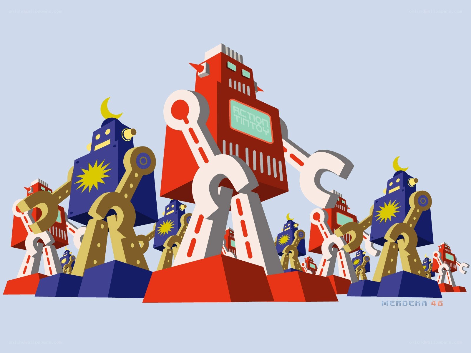 robot army illustration