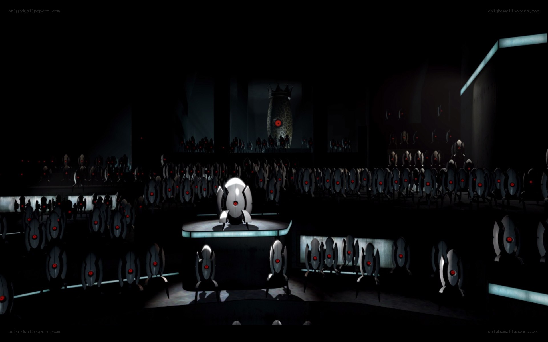 robot assembly in dark chamber