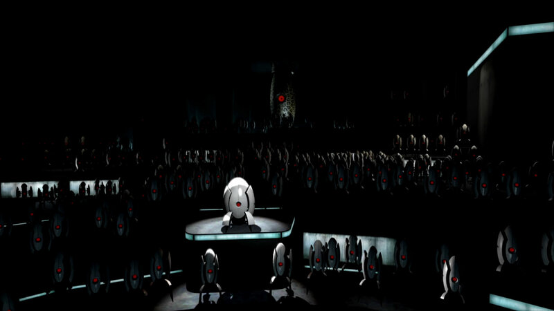 robot assembly in dark chamber