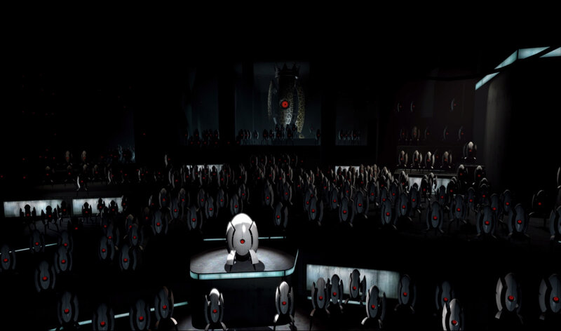 robot assembly in dark chamber