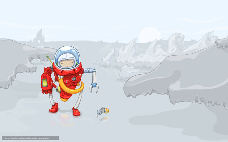 Robot Astronaut in Snow