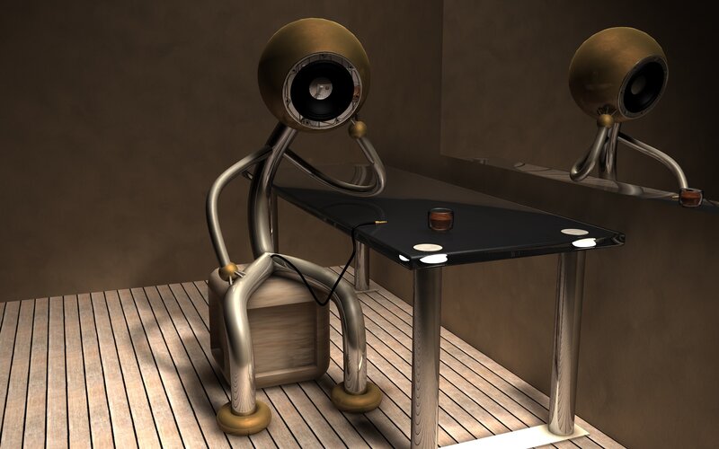 robot at a table