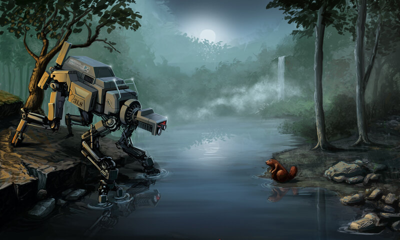 Robot at Riverbank