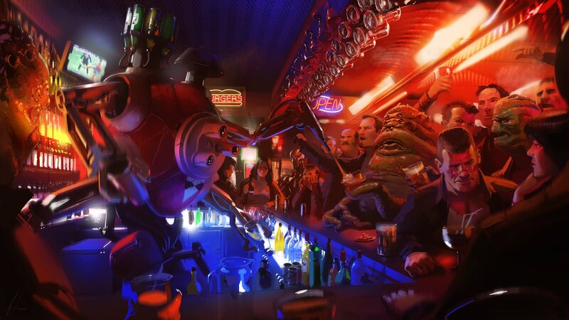 Robot Bartender at Bar
