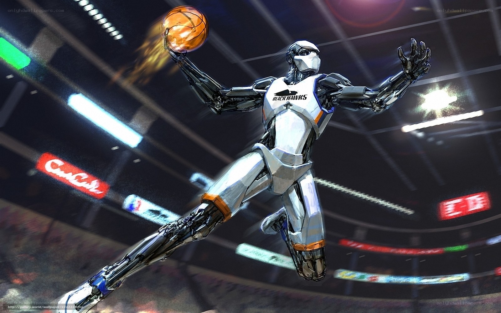 robot basketball player in action