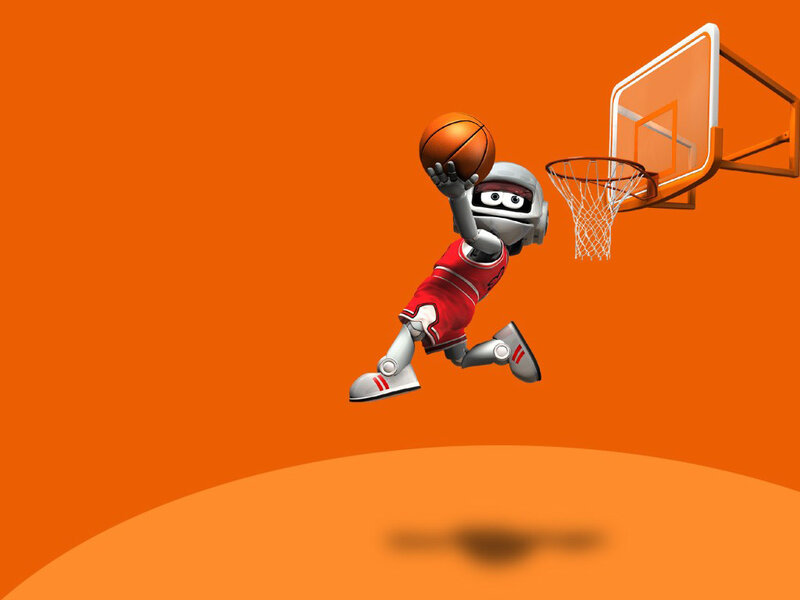 Robot Basketball Player — Orange