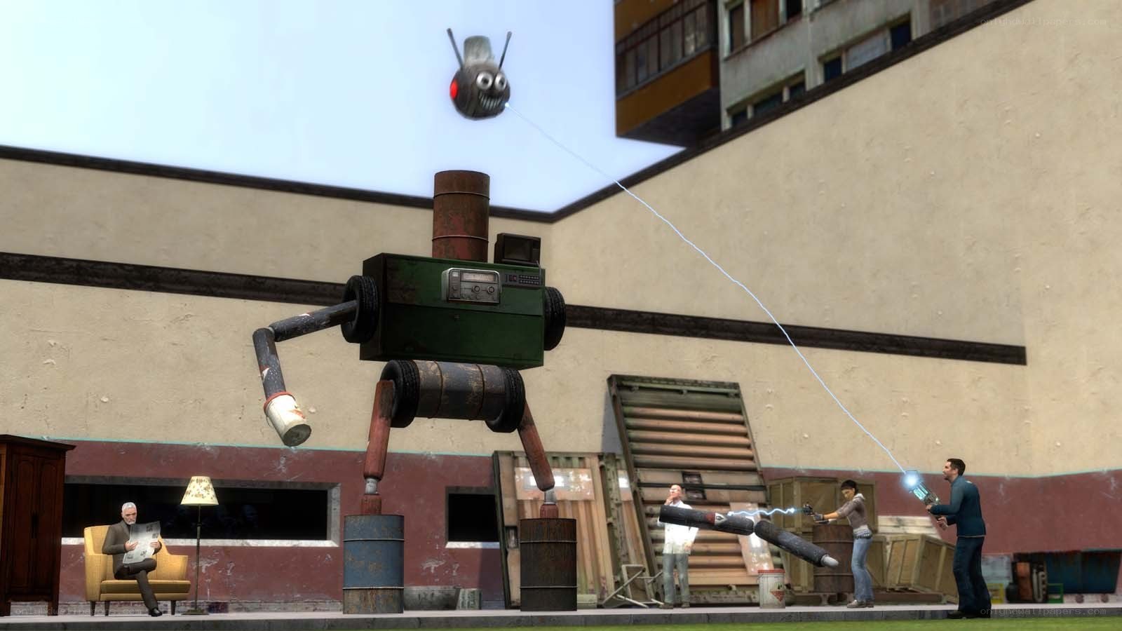 Robot battle in urban setting
