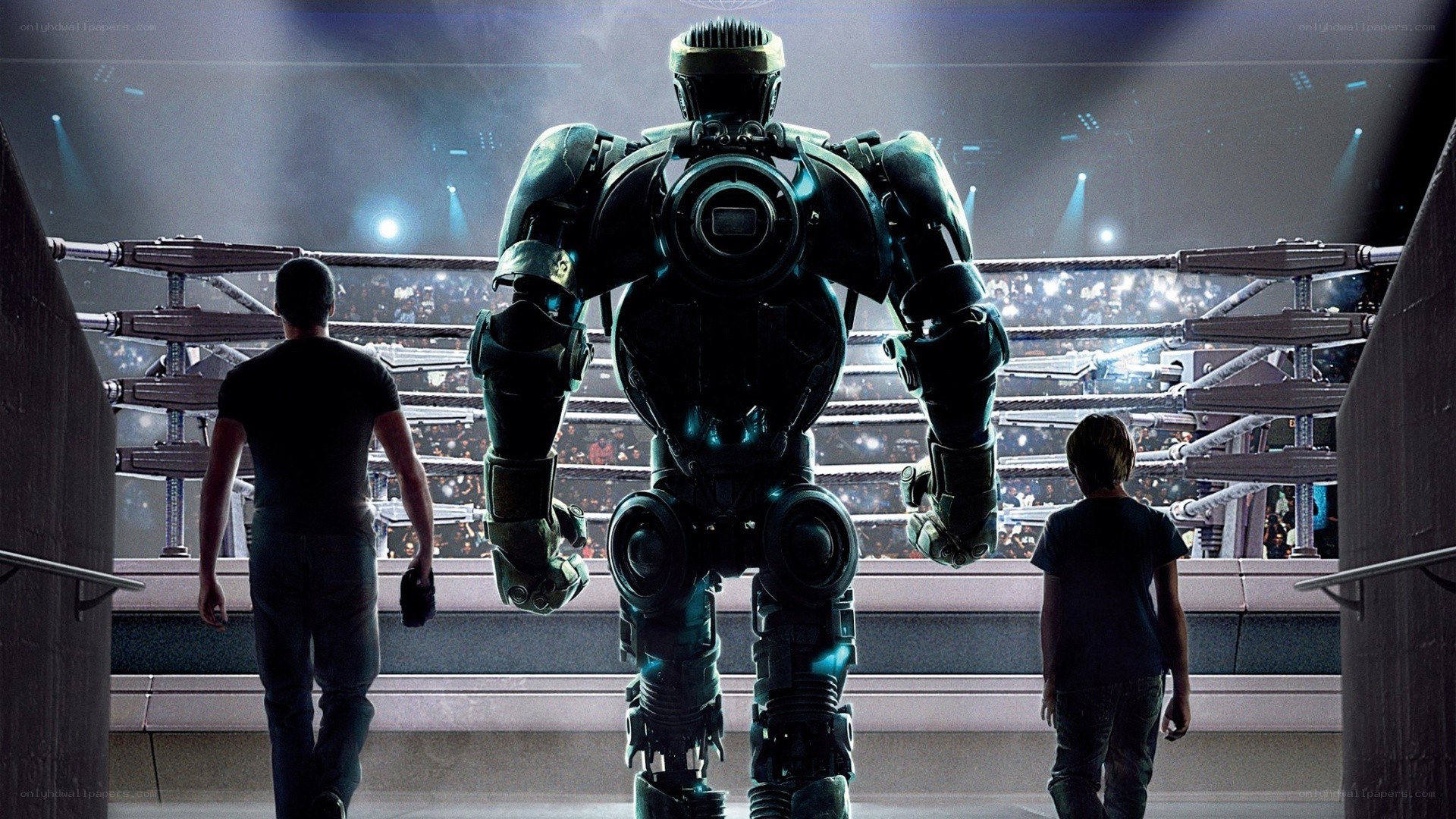 robot boxing arena scene