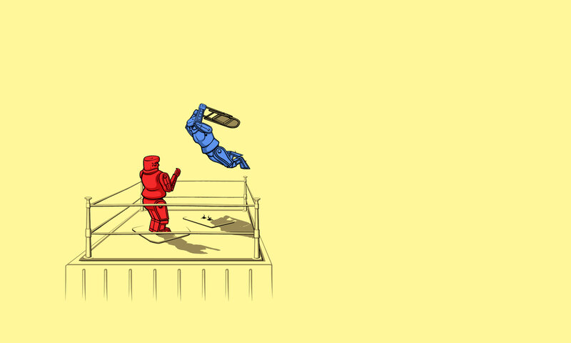 Robot boxing match