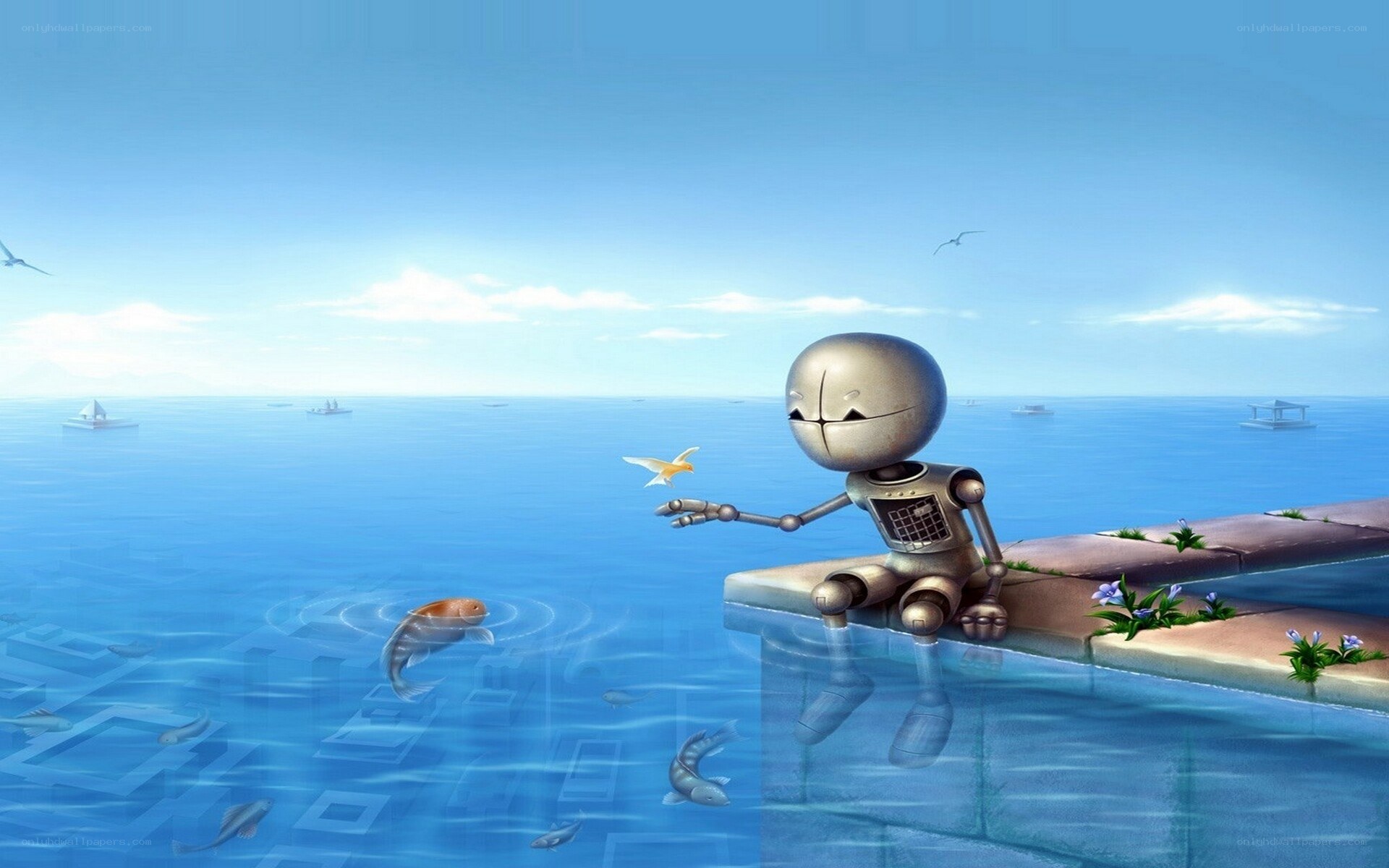 robot by the sea