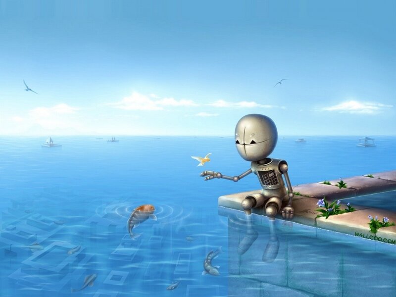robot by the sea