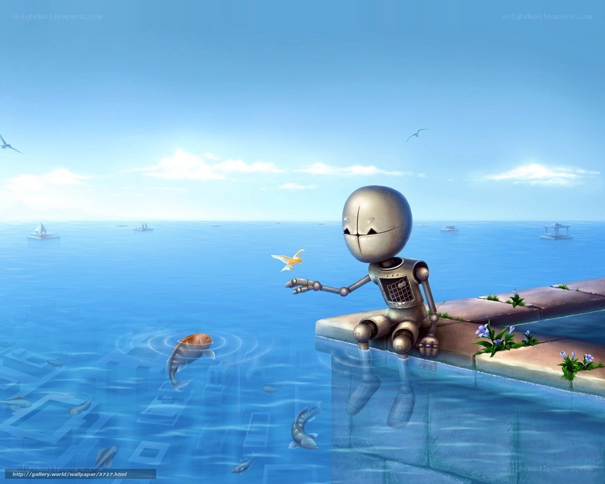 robot by the sea