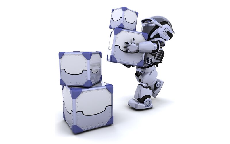 robot carrying boxes