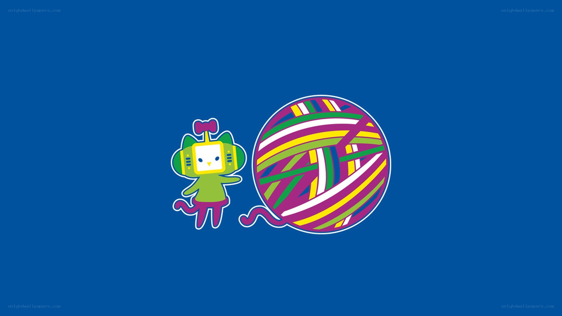 robot cat with yarn ball