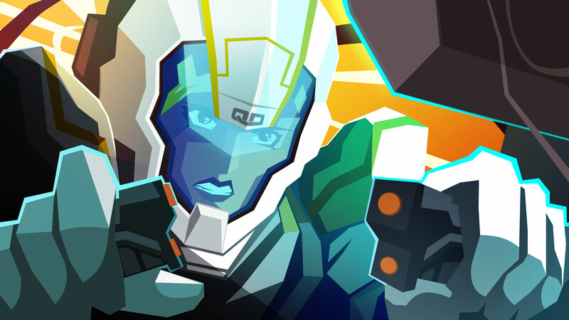 Robot Character Face — Blue
