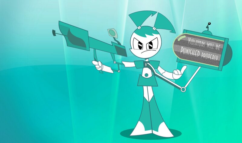 Robot Character Holding Sign
