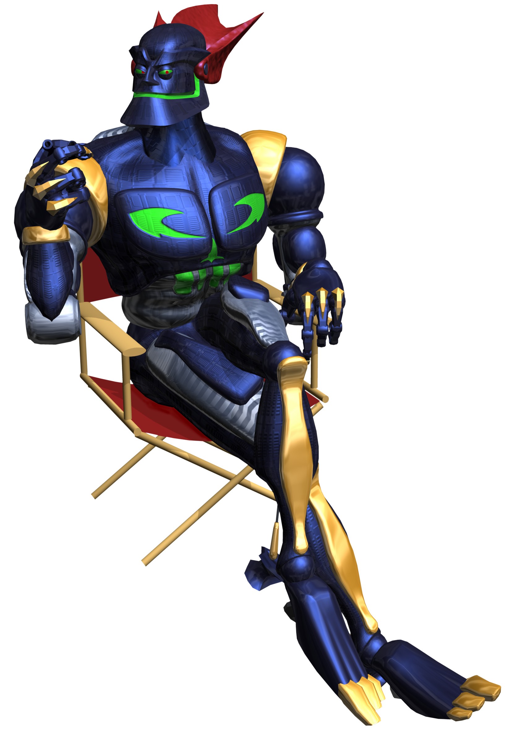 robot character in chair