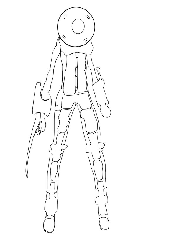 robot character line art