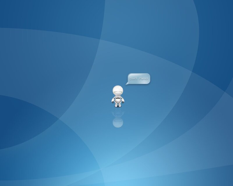 robot character on blue background