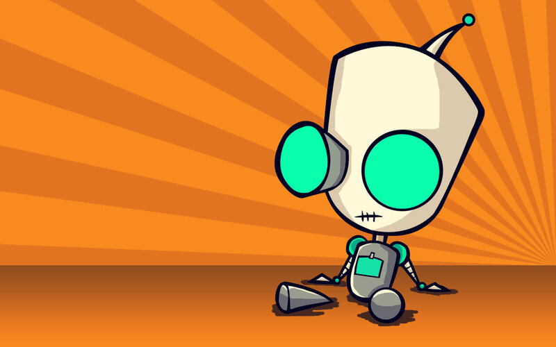 Robot Character Sitting — Orange