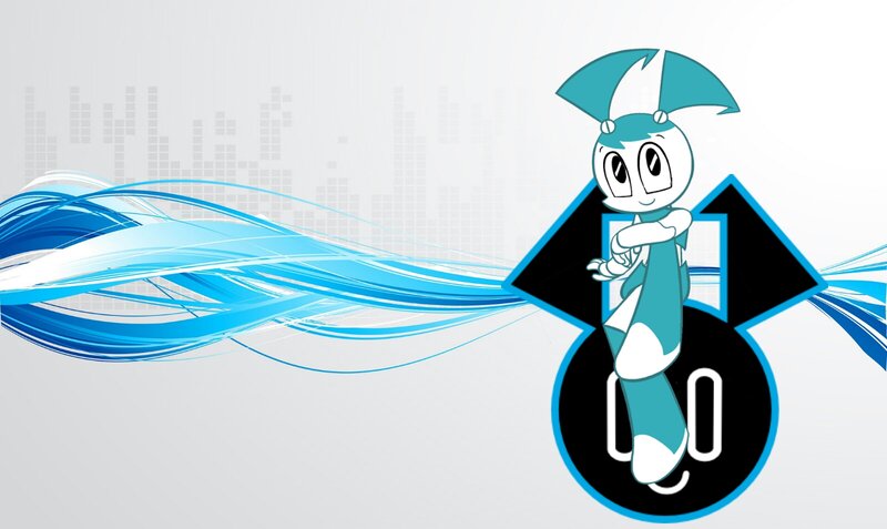 Robot Character with Blue Hair