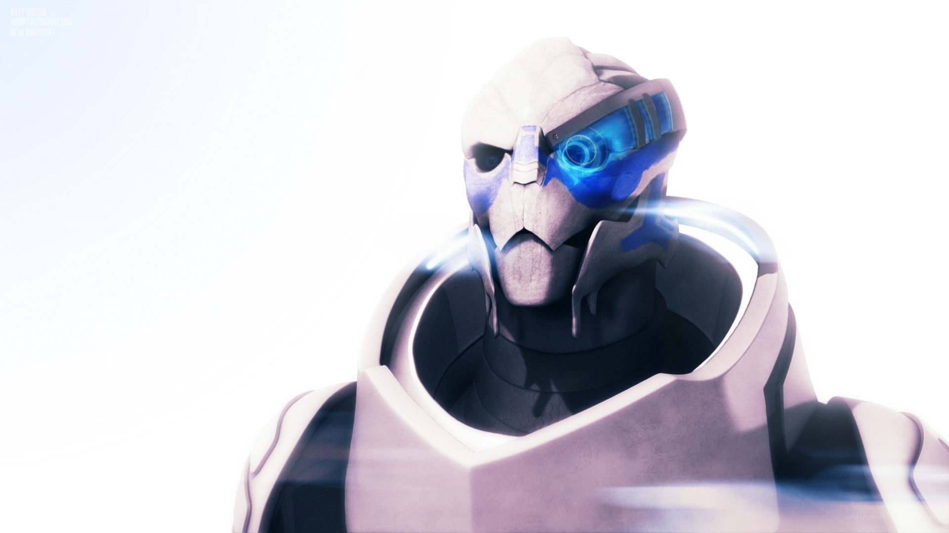 robot character with blue visor