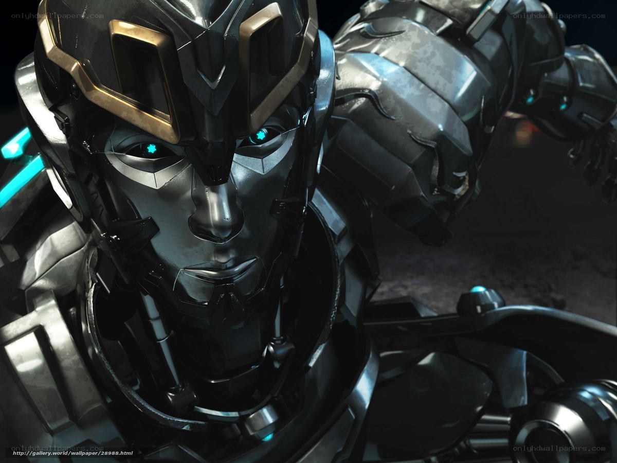 robot character with glowing eyes